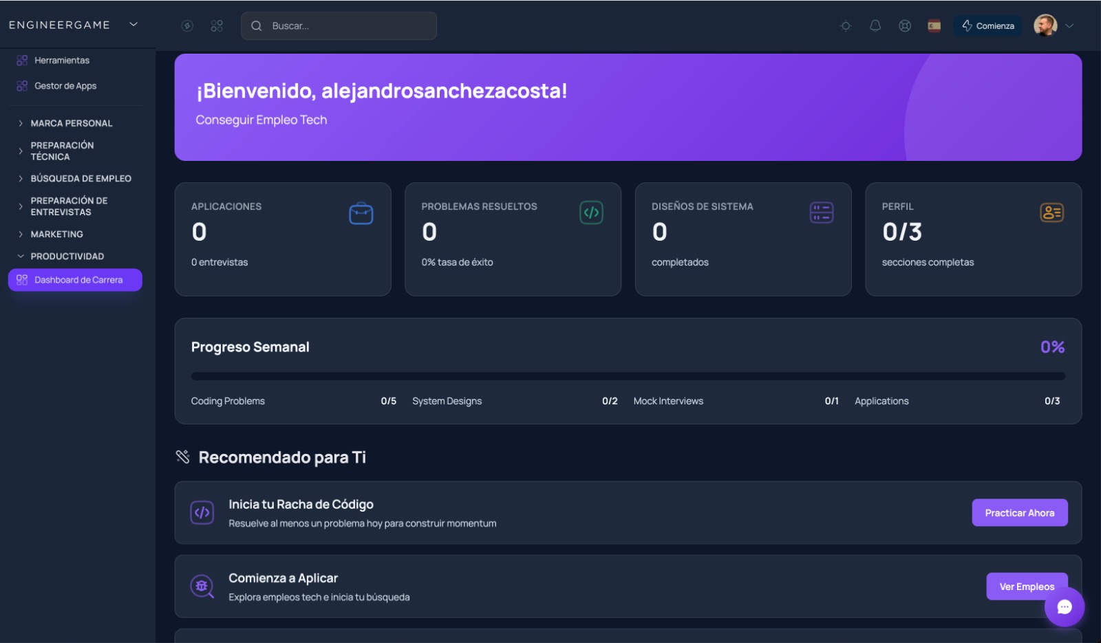 🎁 Career Dashboard (Bonus)